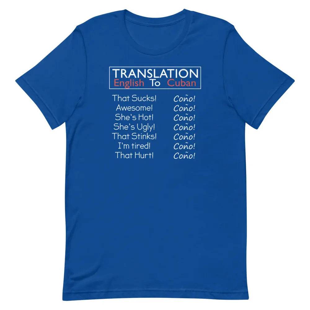 Translation English to Cuban T-Shirt – Funny “Coño!” Cuban Slang Tee for Latinos &amp; 305 Fans