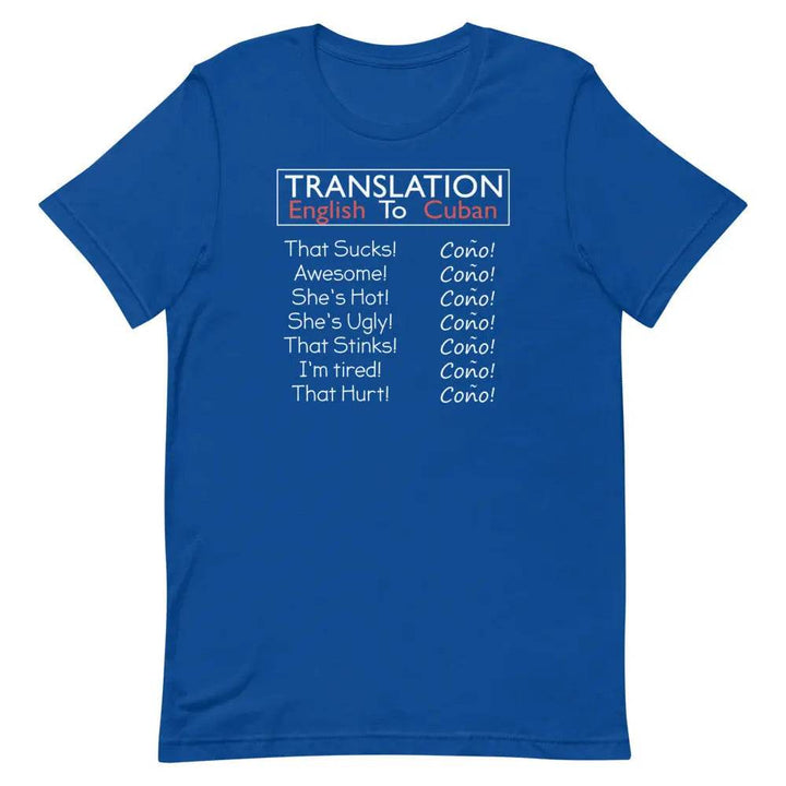 Translation English to Cuban T-Shirt – Funny “Coño!” Cuban Slang Tee for Latinos &amp; 305 Fans