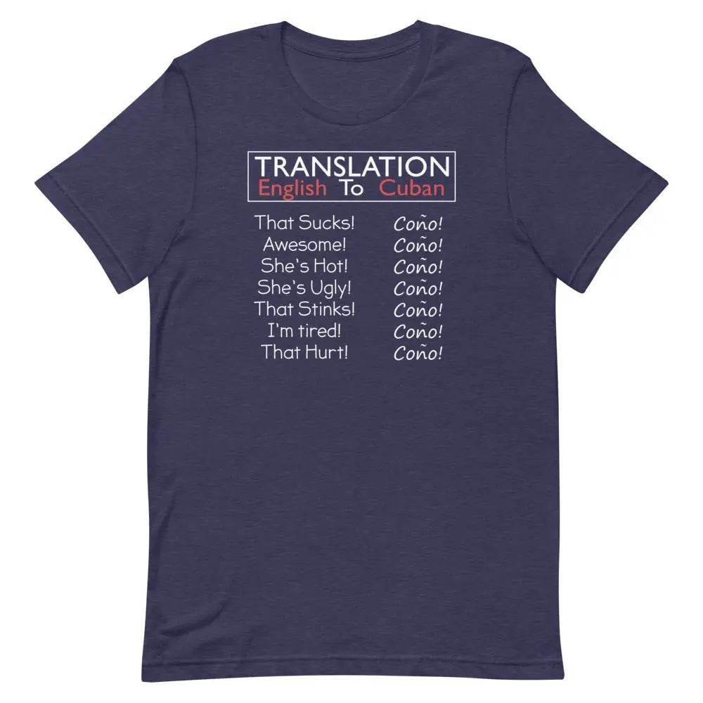 Translation English to Cuban T-Shirt – Funny “Coño!” Cuban Slang Tee for Latinos &amp; 305 Fans