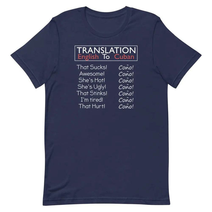 Translation English to Cuban T-Shirt – Funny “Coño!” Cuban Slang Tee for Latinos &amp; 305 Fans