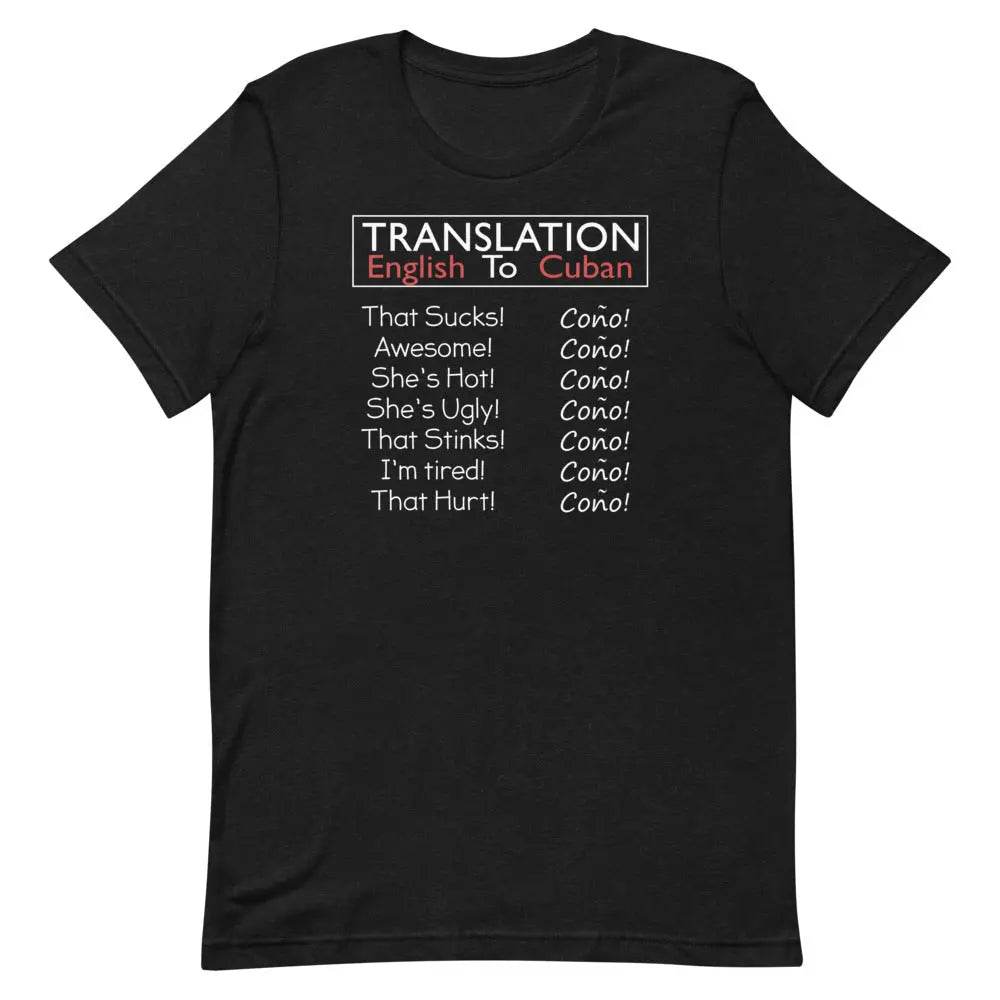 Translation English to Cuban T-Shirt – Funny “Coño!” Cuban Slang Tee for Latinos &amp; 305 Fans