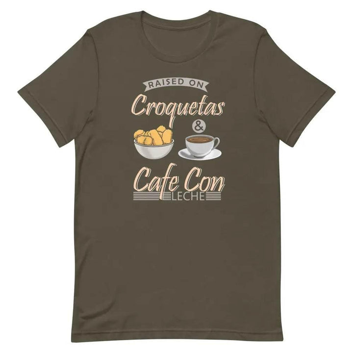 Raised on Croquetas & Cafe con Leche - Short-sleeve unisex t-shirt - Miami 305 Shirts
