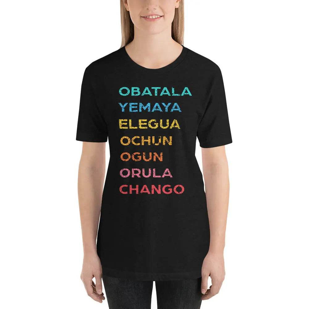 The 7 Powers -Obatala, Yemaya, Elegua, Ochun, Orula, Chango - Unisex t-shirt - Miami 305 Shirts