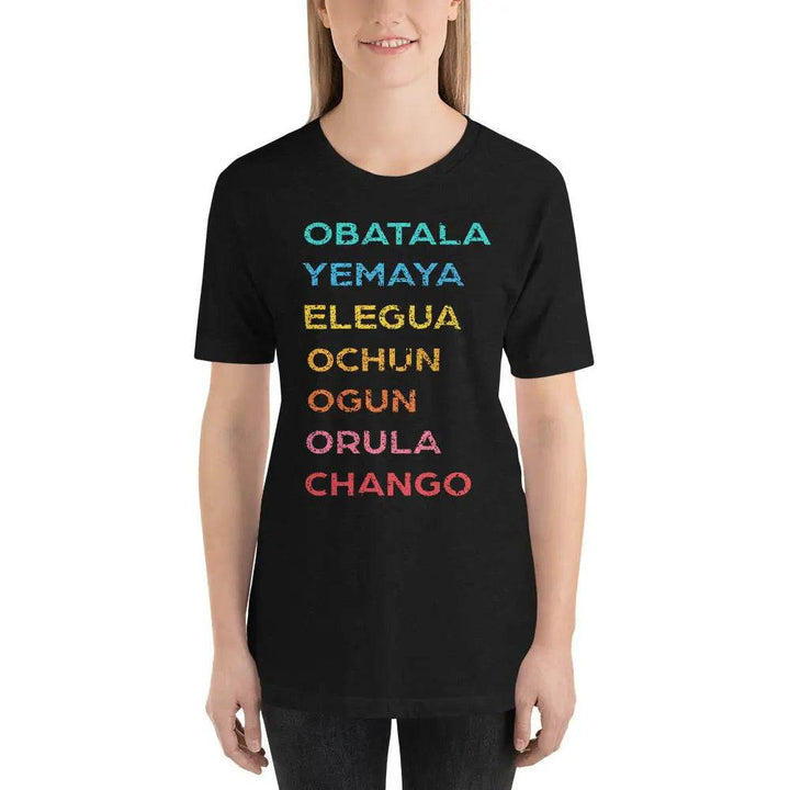The 7 Powers -Obatala, Yemaya, Elegua, Ochun, Orula, Chango - Unisex t-shirt - Miami 305 Shirts